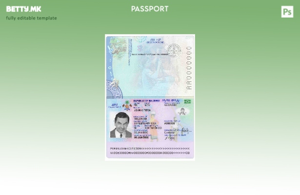 Шаблон за пасош на Малдиви во модерен стил